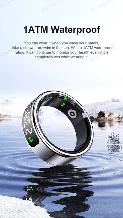 New R11 Smart Ring Men Women LED Display Screen Heart Rate Blood Oxygen Monitoring Waterproof Multi Sports Modes Smartrings 2025