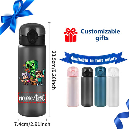 1pc Custom Back to School Game Character Pattern 780ml/26oz Plastic Water Bottle Outdoor Travel Sports Cup