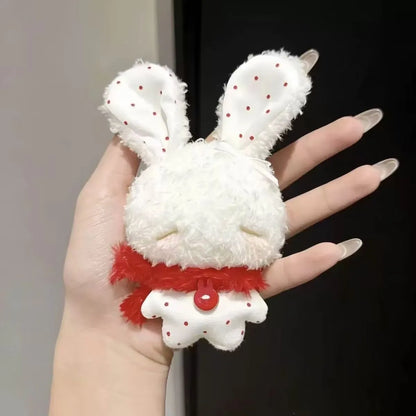 New Kawaii New Mini Angel Bunny Plush Keychain Cute Soft Rabbit Stuffed Toy Hanging Pendant