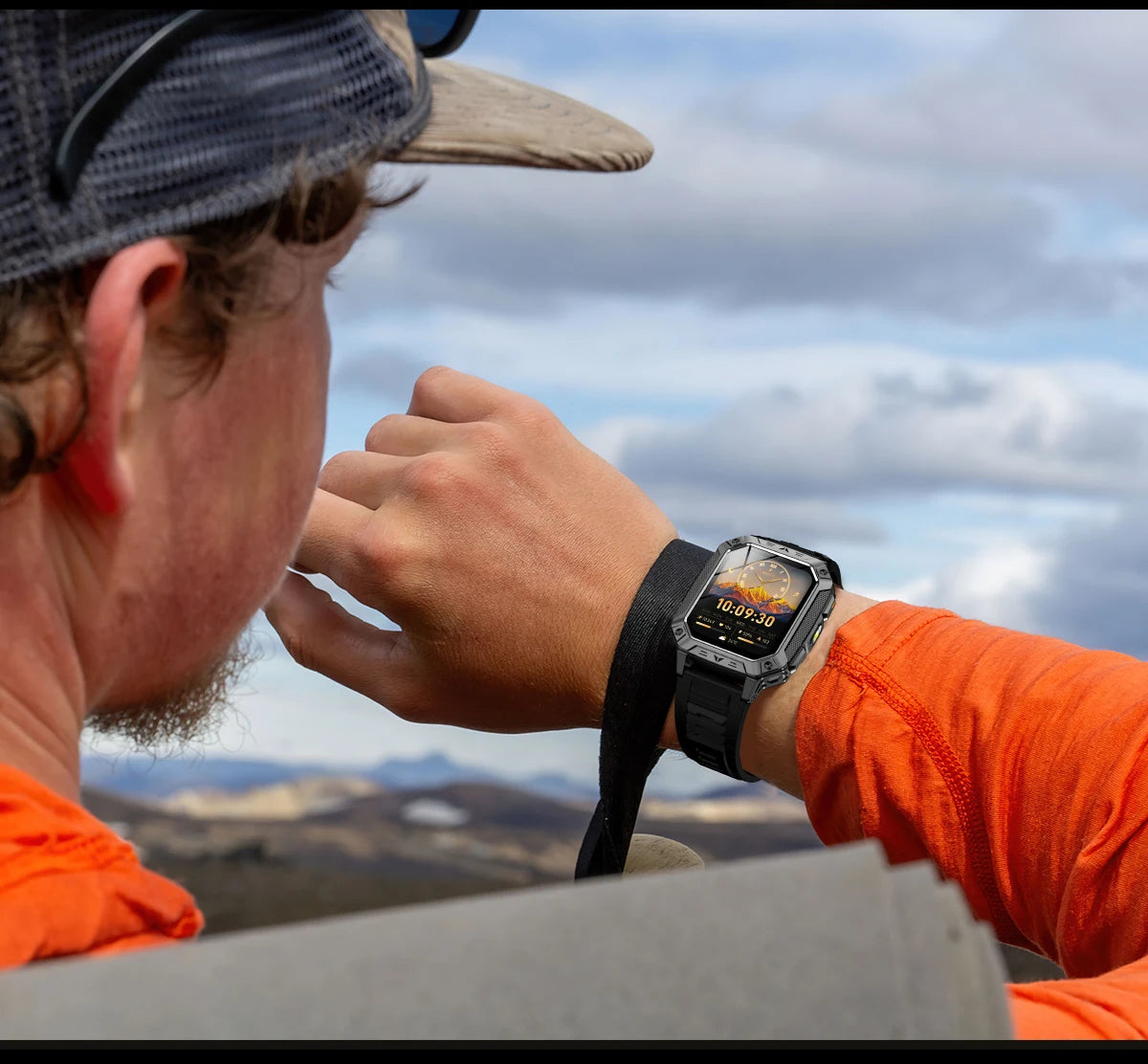 LIGE Wojskowy Inteligentny Zegarek 2.01'' Ekran HD Outdoor Sportowy Męski Zegarek SOS Czerwony Alarm Migająca Latarka Monitor Zdrowia Smartwatch