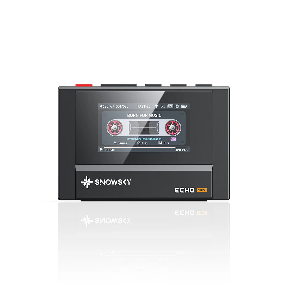 SnowSky/FiiO Echo Mini HiFi Bluetooth MP3 Pure Music Player, 15 godzin odtwarzania, wyjście słuchawkowe 3,5 mm/4,4 mm