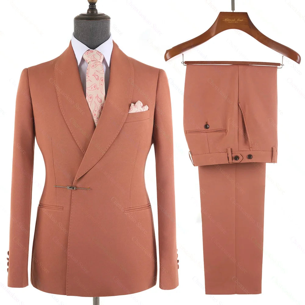Elegant 2-Piece Men's Suit Slim Fit  Blazer And Pants Set for Wedding Groom Tuxedo Business Party