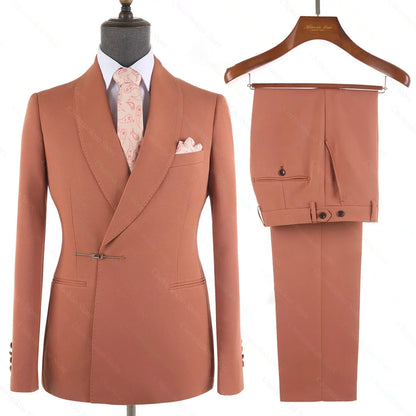 Elegant 2-Piece Men's Suit Slim Fit  Blazer And Pants Set for Wedding Groom Tuxedo Business Party