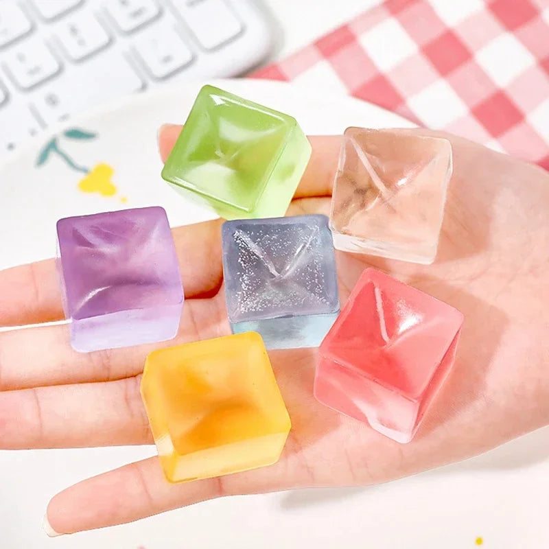 30-50pcs Squishy Ice Cube Fidget Stress Relief Squeeze Toy Adult Kids Birthday Party Favors Classroom Prizes Antiestrés Juguetes