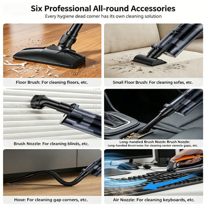 Multifunction Wireless Handheld Car Vacuum Cordless Handheld LED Lighting Chargeable Auto Vacuum for Home & Car Mini Cleaner