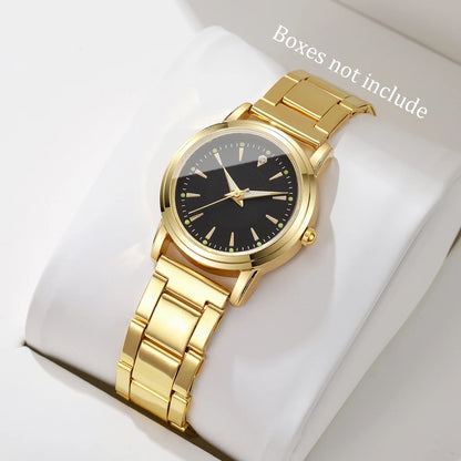 Fashion Women Watches Casual Alloy Band Simple Dial Analog Quartz Wristwatch（Without Box）