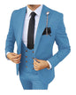 Solid Men's 3 Piece Suit Slim Fit Men Tuxedo Suit Party Wedding Prom Business One Button Peak Lapel Blazer Jacket Vest Pants Set