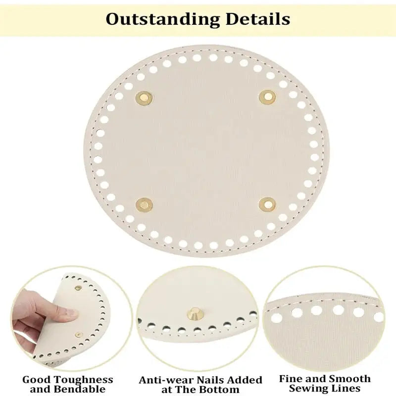 22*10Cm Oval Bottom For Knitted Bag PU Leather Bag Accessories Handmade Bottom DIY Crochet Bag Bottom Solid Color Bag Part NEW