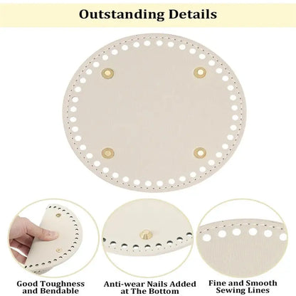 22*10Cm Oval Bottom For Knitted Bag PU Leather Bag Accessories Handmade Bottom DIY Crochet Bag Bottom Solid Color Bag Part NEW