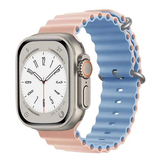 Ocean Strap for apple watch Band 44mm 40mm 45mm 41mm 49mm 46mm silicone correas bracelet iWatch series 7 5 6 3 se 8 Ultra 2 9 10