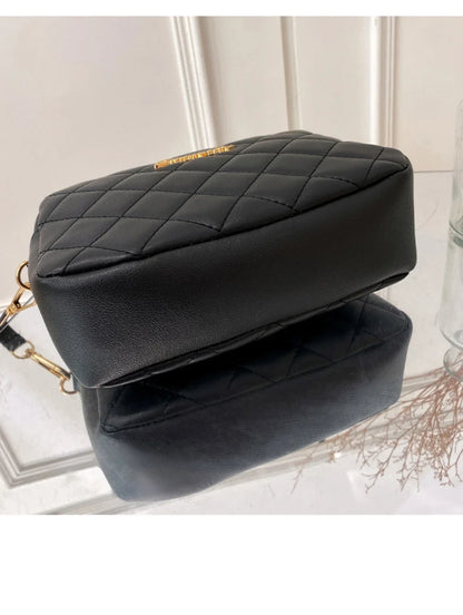 2025 roku damska mała torebka crossbody z frędzlami, modna haftowana damska torebka na ramię w kratę, modna torebka crossbody na łańcuszku