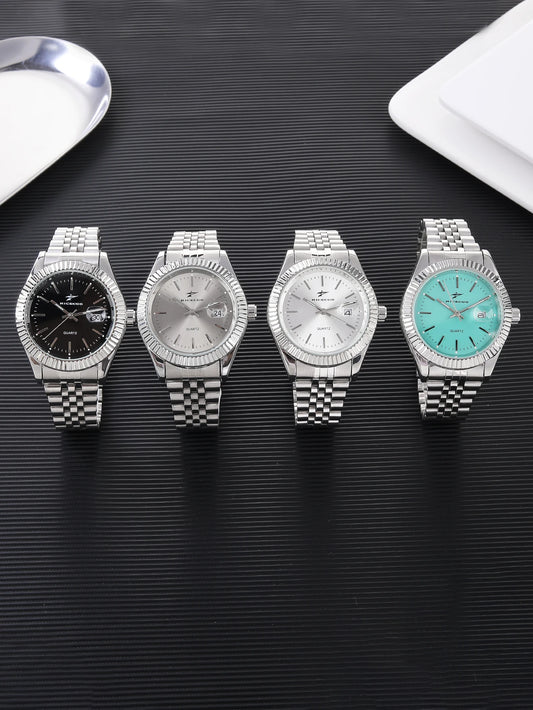 Casual Men's Watches Date High-End Fashion Business Quartz High Quality Watch Male Stainless Steel Exquisite Wristwatches