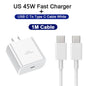 PD 45W Super Fast Charger For SAMSUNG Galaxy S21 S22 S23 S24 Ultra Fast Charging Phone USB C Charge Type C Cable 2M Wall Adapter