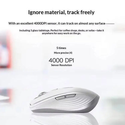 Premium MX Anywhere 3S Mouse - 8000 DPI, MagSpeed Scroll, Anti-Slip Surface, Ideal for Electronics Store Owner Desk Setup Work