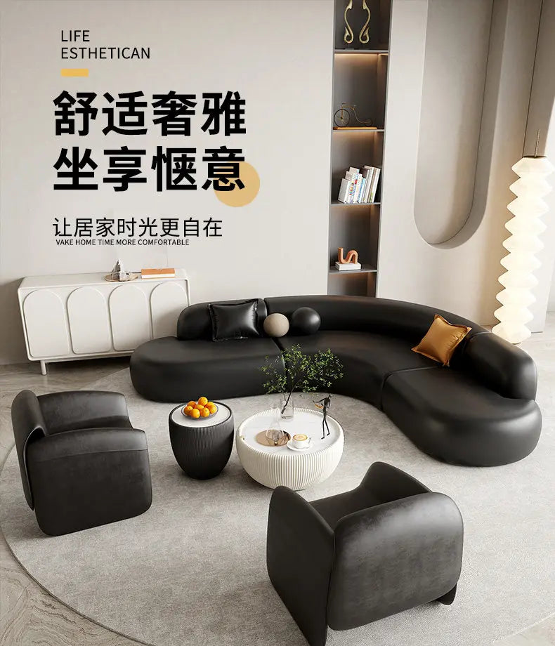 Italian Minimalist Office Sofa Modern High-end Living Room Corner L-shaped Reception Sofa Guest Area Office Furniture FYOS