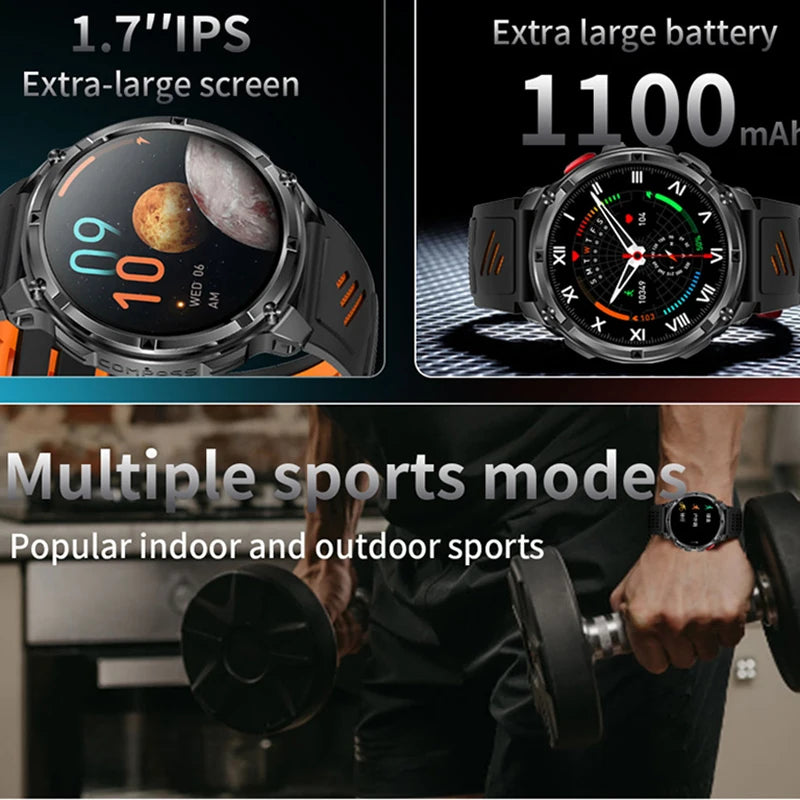 Military T-Rex 3 GPS Waterproof Smart Watch 1.46"HD AMOLED Built-in 6 Frequency Satellite Outdoors Sports Fitness Smart Bracelet