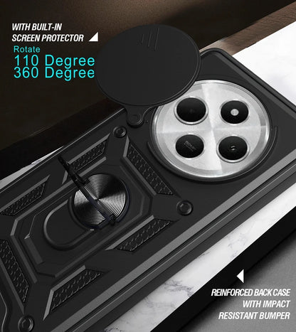 Shockproof Armor Magnetic Holder Ring Case For Redmi 14C 14 C Redmi14C 4G Lens Protect Cover For Xiaomi Poco C75 C 75 PocoC75