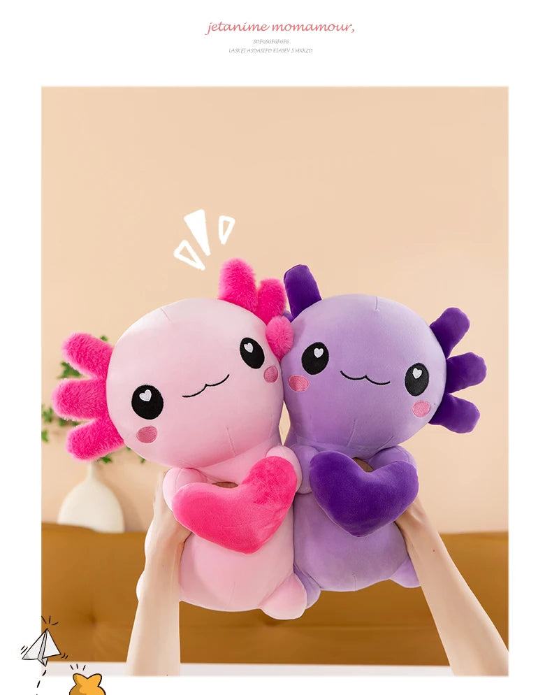 Cross-Border New Model of Axolotl Plush Toy in Four Colors, Cross-Border Hexagonal Dinosaur Toy, Soft Axolotl for Couples