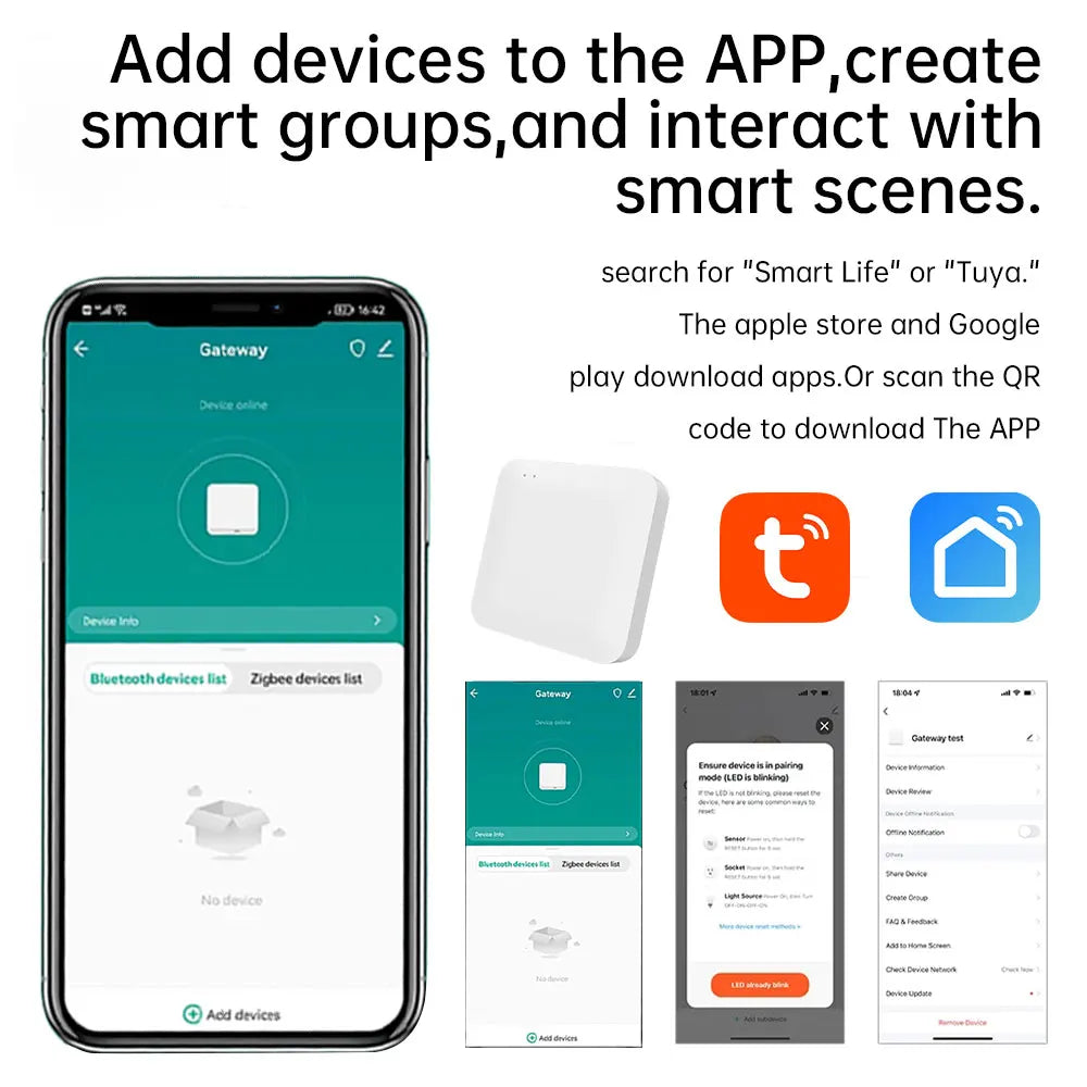 Tuya Multi-Mode ZigBee Bluetooth Gateway Hub Wireless Smart Home Appliances Remote Controller Bridge Support Alexa Google Home