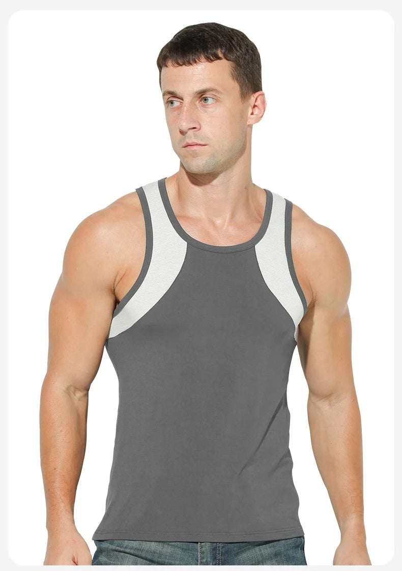 Vest Men's Comfortable Breathable Sling Hurdle Short-Sleeved Young Boys Sports Running Sleeveless T-Shirt Bottoming Shirt Unders