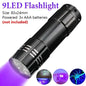 Portable UV Flashlight 365-395nm Black Light Flashlights Ultraviolet Zoomable Torch Pet Urine Stains Fluorescent Agent Detector