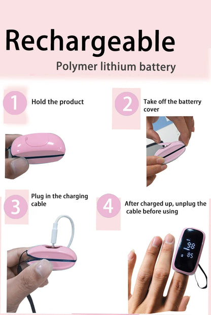 Rechargeable Medical Oximeter Strap Lanyard Fingertip Pulse Oximeter Blood Oxygen Saturation Monitor Digital LED Display Child