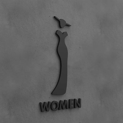 Matte Black Gold Toilet Sign Plate Acrylic 3D Wash Room Door Wall Label Sticker Wc BathRoom Signage Board Art Hotel Home Decor
