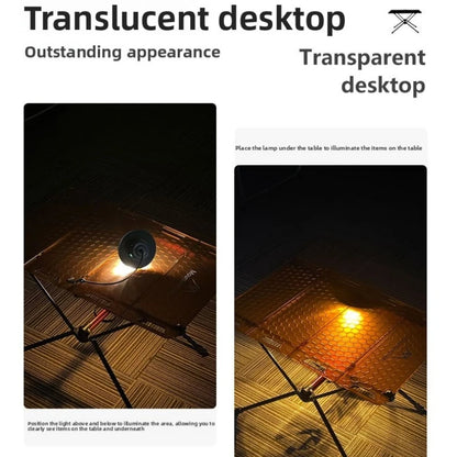 MOUNTAINHIKER Portable Picnic Table Beach Tables Camping Table for Foldable Edge With Hollowing Hangable Items More Convenient