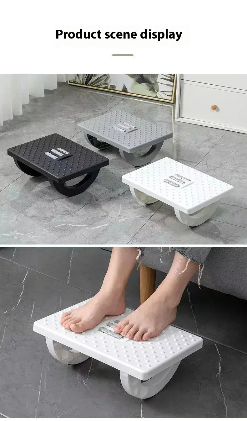 Home/Office Footrest Under Desk Foot Stool Anti-Crossed Legs Semi-Circular Rocking Anti-Slip Massage Roller Footrest Foot Stool
