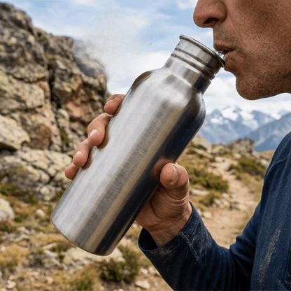 304 Stainless Steel 500Ml/750Ml Water Bottle Portable Wide Mouth Design Water Jug Wooden Lid Rustless Cycling Water Bottle
