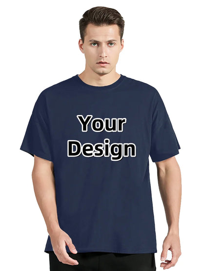 Men's Custom T-shirt With Your Own Logo Tshirt Text And Photo Printed On The Front And Back T Shirt Custom Gift Tees Clothing