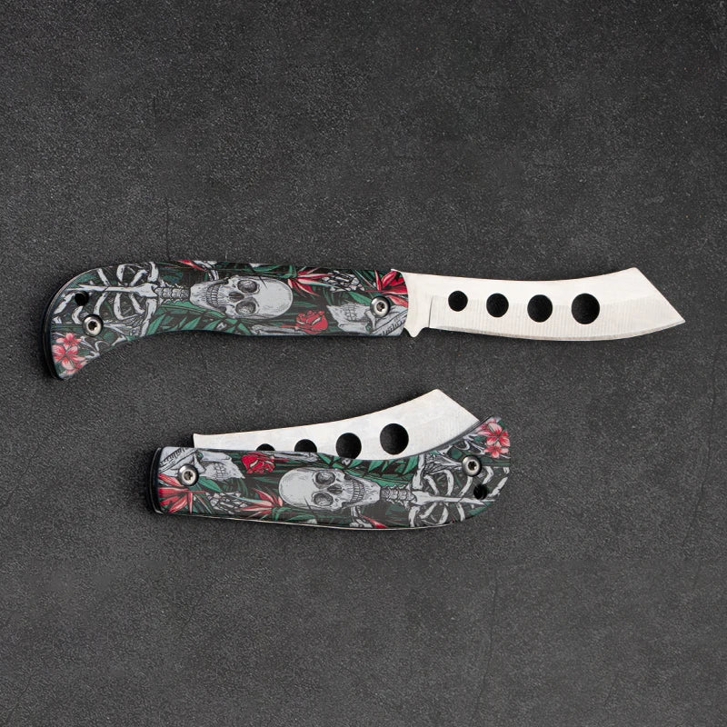 Pocket Portable Mini Folding Knife Stainless Steel Self-defense EDC Multi-purpose Camping Camp tools Halloween style