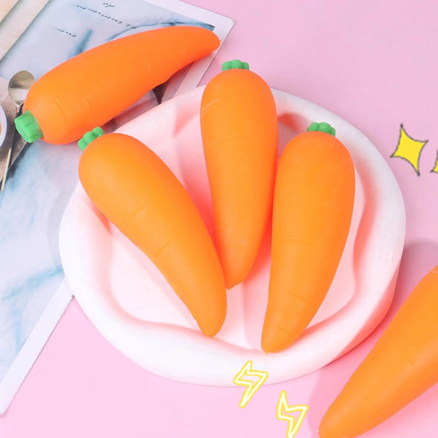 Carrot Vegetable Stress Toy Sensory Toys Squishy Stress Reliefing Pinch Toy Fidget Decompression Sensory Toy for  Adult Gift
