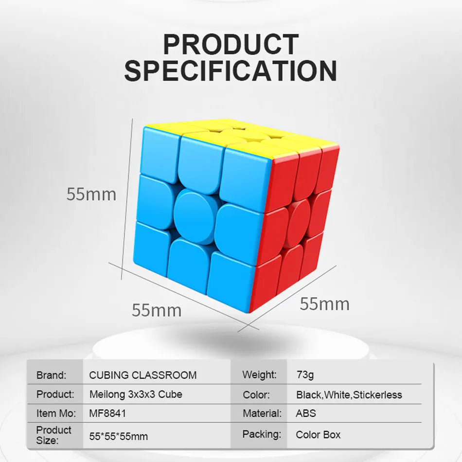 MoYu MeiLong 3x3x3 Stickerless Magic Cubes Speed Puzzle Cubo Magico Adult Toys Game Birthday Christmas Gifts For Children