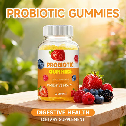 Probiotic Gummies Supports Digestive Health &Immune Function Vegan Non-GMO 60Count Gut Health Supplement Immune Boosting Formula