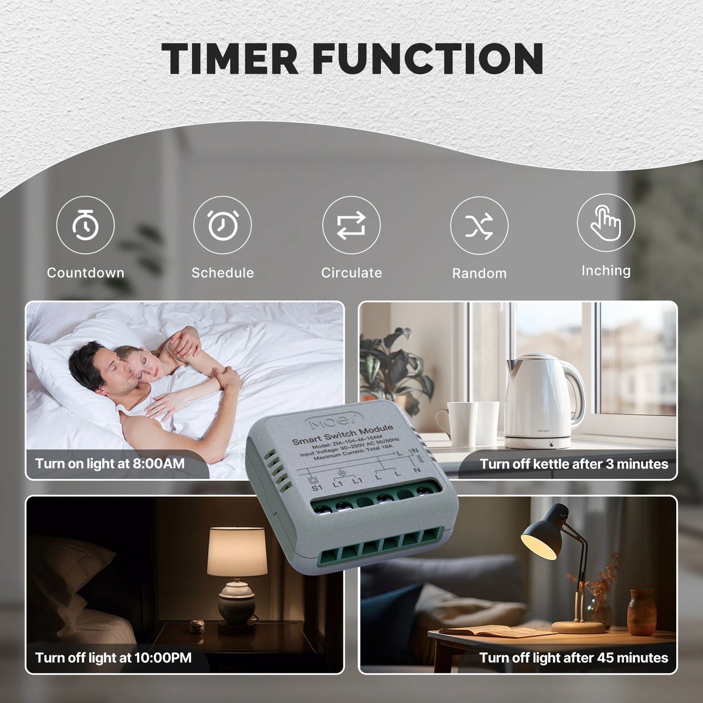 MOES Tuya ZigBee Smart Switch Module Electricity Consumption Monitor Timer Diy Breaker Light Switch 1 Gang Support Alexa Google