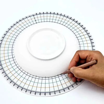 New DIY Ceramic Scope Ruler 360-Degree Full-Circle Round Divider Drawing Tool Equal Scope Multi-Functional Painting Tool