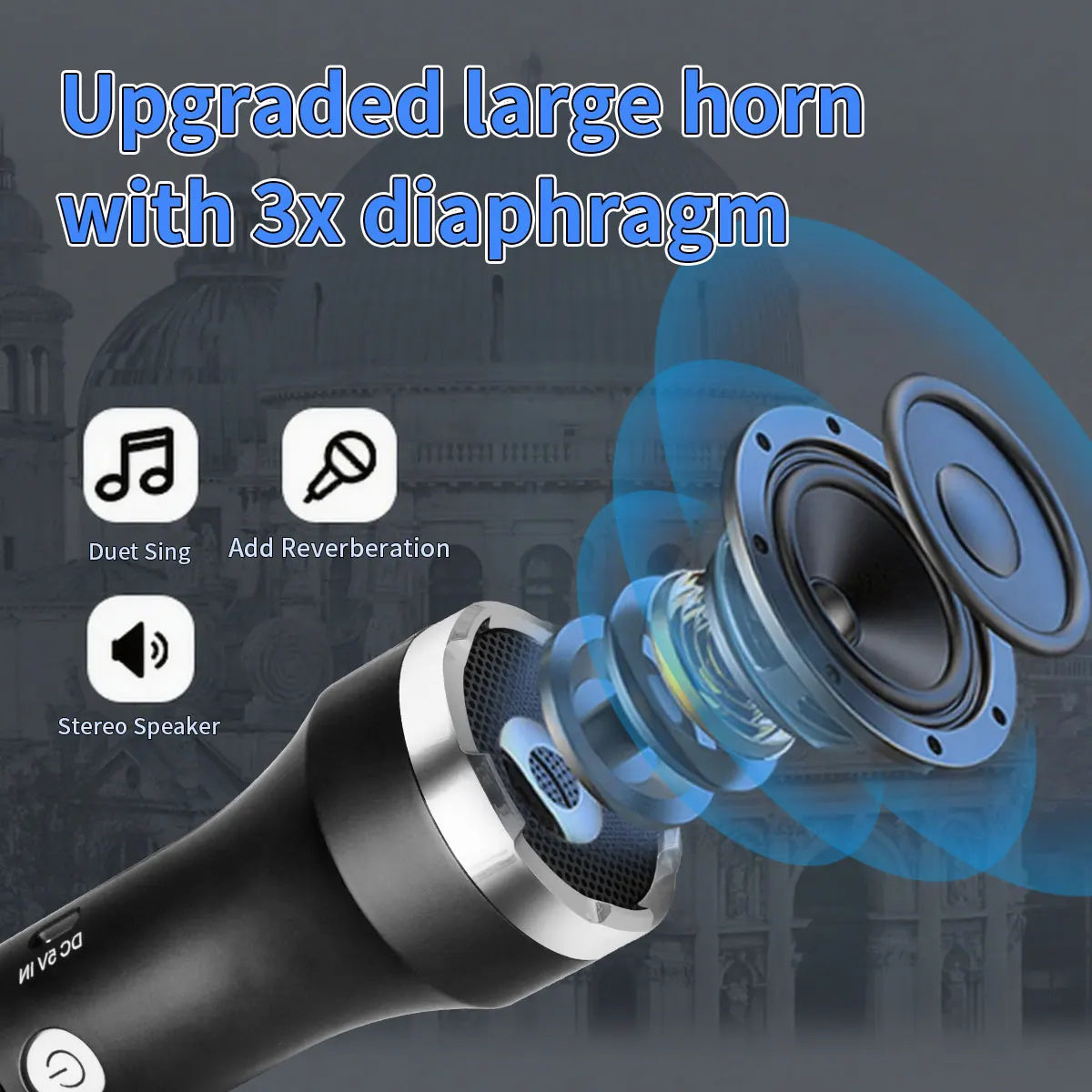 20W/Pc Bluetooth Speaker 1Pc of TWS Portable Karaoke Microphone For Kids & Adults Gift Wireless 10H Battery Handheld AUX Mic