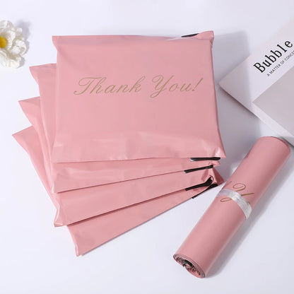 30/50Pcs Thank You Pink Shipping Bags Waterproof Plastic Express Mailing Bags Gifts Packing for Clothing Small Business