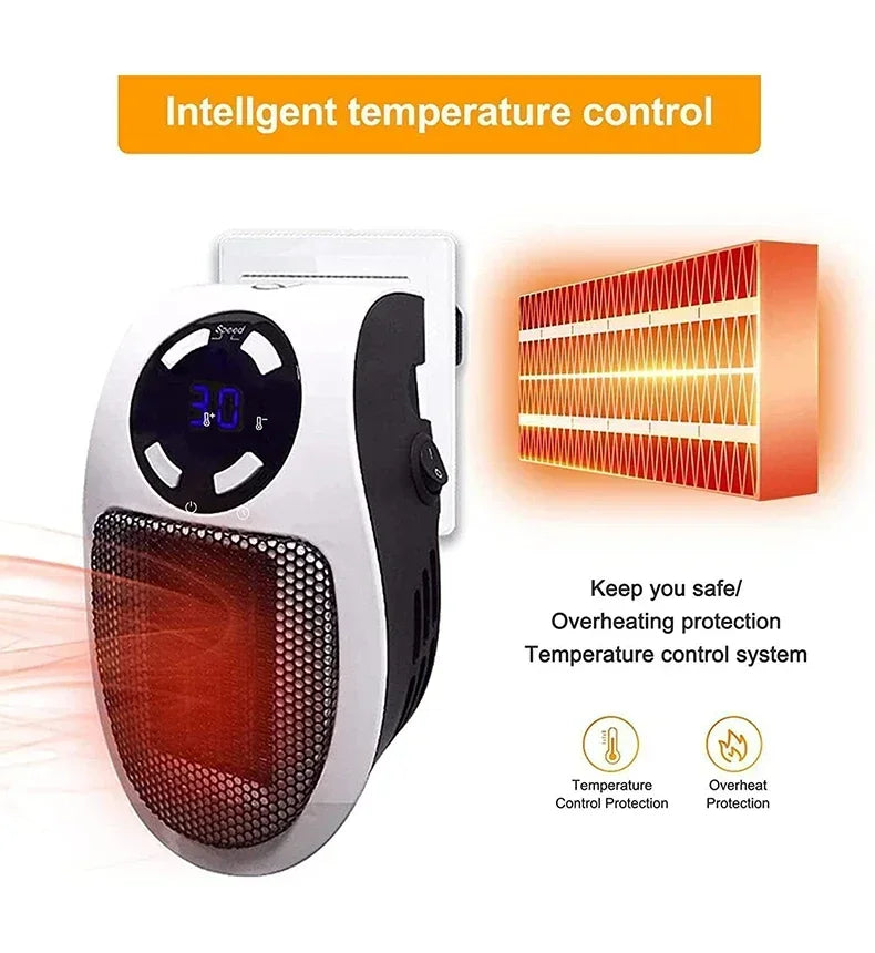 Portable Electric Heater Mini Radiator Plug in Wall Home Appliance with Remote Control Fast Heating Hand Warmer for Room Desktop