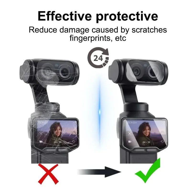 1-3Sets HD Tempered Glass with Easy Installation Kit for Insta360 Luna Ultra Screen Protectors Anti-Reflective Camera Lens Films