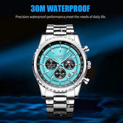 Relogio Masculino LIGE New Men Watch With Full Steel Waterproof Luminous Quartz Watch For Men Fashion Military Date Chronograph