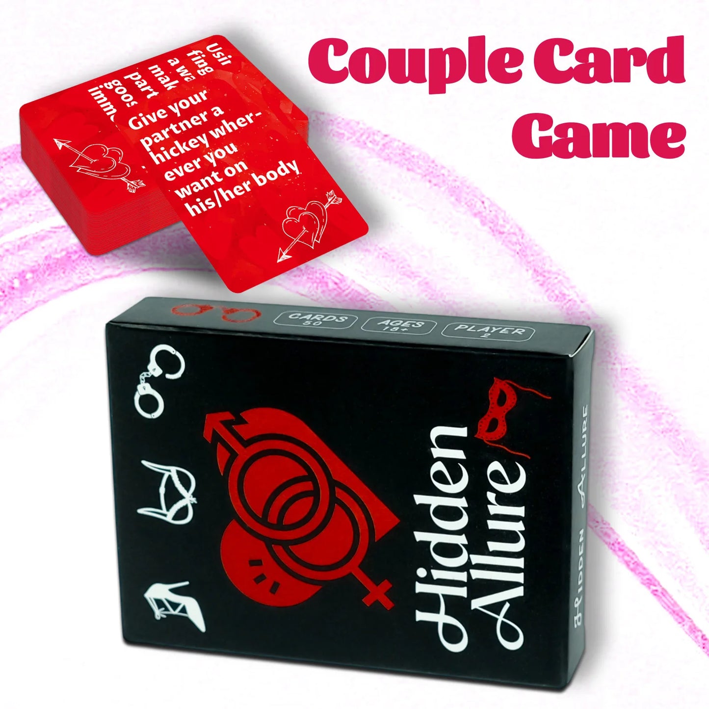 50-Card Couples Drinking Game Cards Set 8.9x6.4cm Challenge Cards Perfect for Date Nights Bedroom Fun Adult Parties
