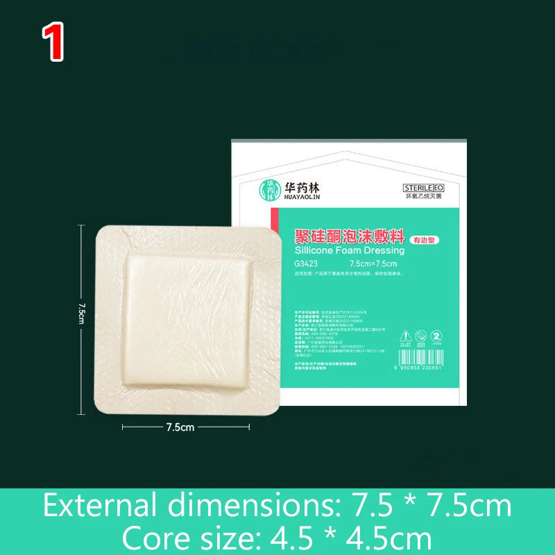 High Absorption Soft Polysiloxane Gel Polyurethane Foam Dressing Postoperative Wound Patch Cesarean Section Patch Pressure Sore