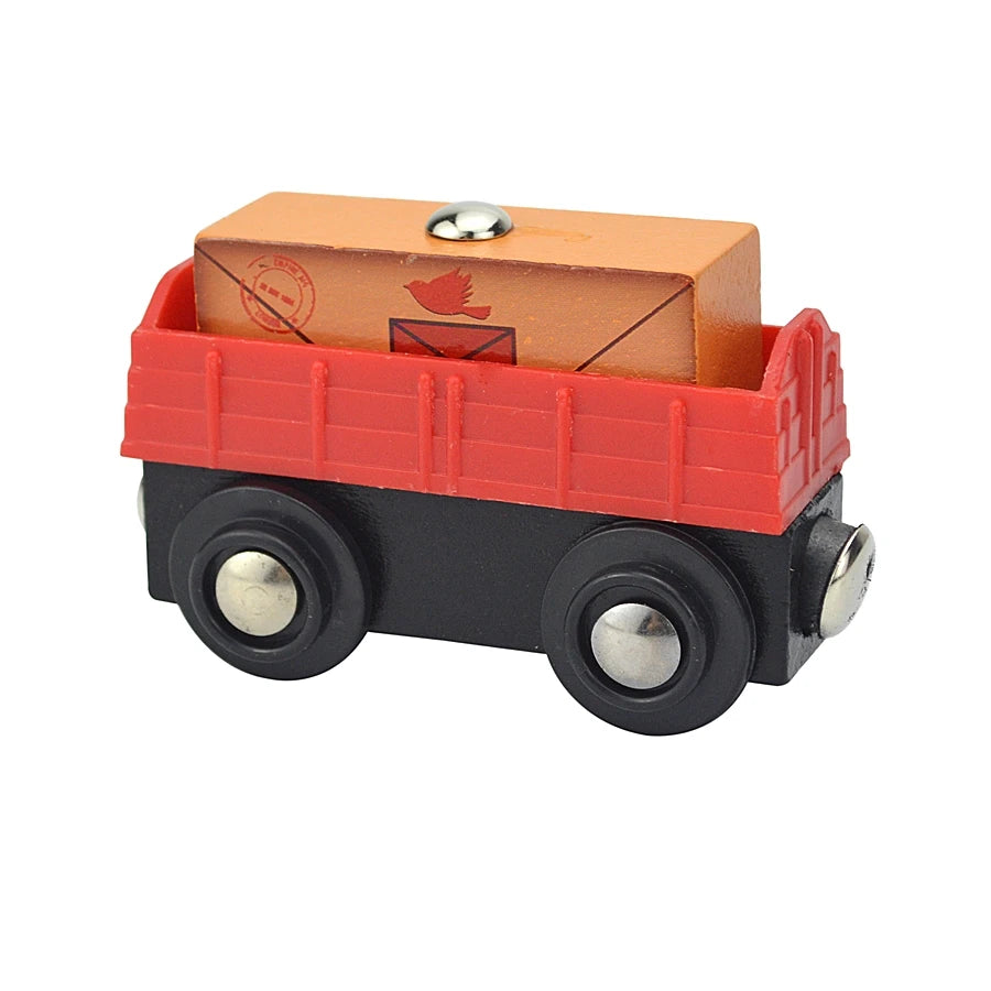 Wooden Magnetic Train Car Locomotive Toy Wood Railway Car Accessories Toys for Kids Gifts Fit Wood Biro themes Tracks