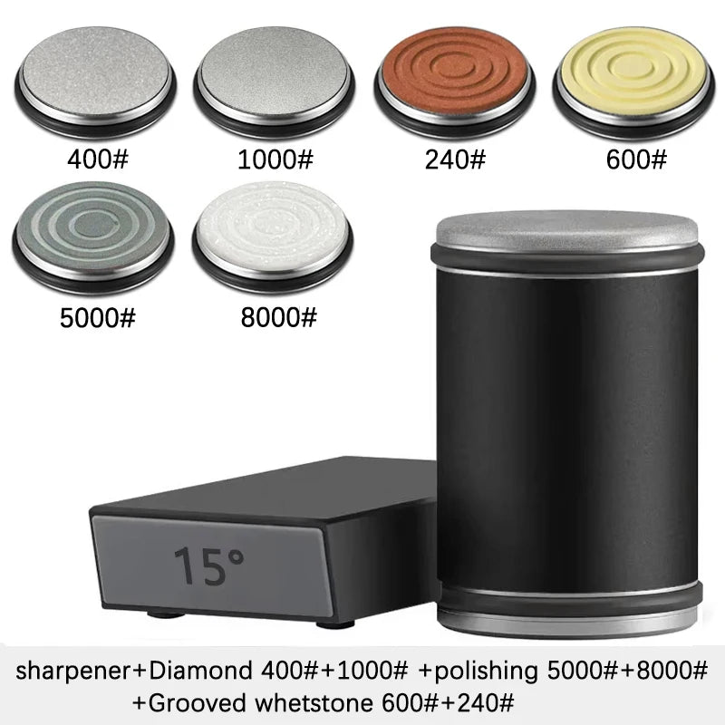 Niiruo Rolling Knife Sharpener Double Sided Diamond Sharpening Stone 15_20° Degree Magnetic Angle Roller Sharpening for Kitchen