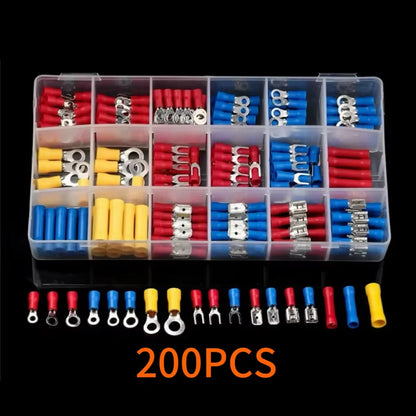 Vehicle Electrical Wire Connectors Kit Assorted Male Female Spade Ring Fork Butt Quick Splice Insulated Terminals For Automotive