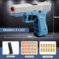 Shell Throwing G17 Automatic Shooting Soft Bullet Toy Gun with Blowback Outdoor Sports Shooting Game Christmas Gift for Children