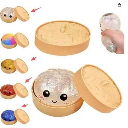 New Glitter Dumpling Colorful Simulation Steamed Bun Decompression Toy for Anxiety Squishes Stress Balls 2026 Viral Fidget Toy