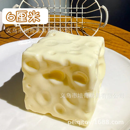 Hot Peiqi Giant Cheese Squishy Non Rebound Moldable Handmade Filled Stress Relief Sensory Fidget Toy For Adults
